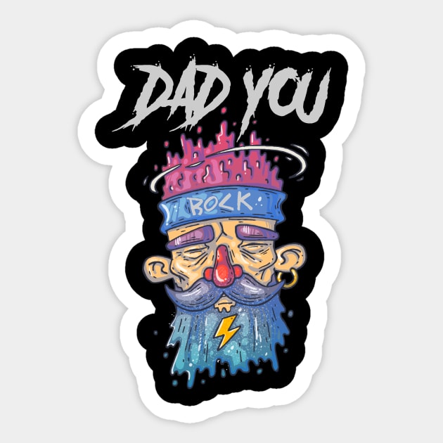 Dad You Rock Sticker by Golden Eagle Design Studio